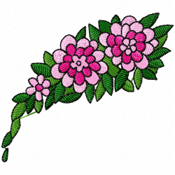 Flowers And Tree Embroidery Design 4